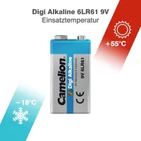 Батарейка Camelion Крона 6LR61 9V Digi Alkaline * 1 (6LR61-BP1DG) - 3