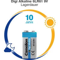 Батарейка Camelion Крона 6LR61 9V Digi Alkaline * 1 (6LR61-BP1DG) - 5