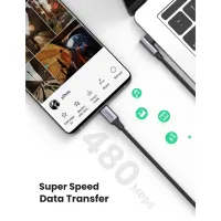 Дата кабель USB-C 2.0 to USB-C 1.0m 90° corner US334 black Ugreen (70643) - 3