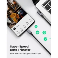 Дата кабель USB-C 2.0 to USB-C 1.0m 90° corner US334 black Ugreen (70643) - 5