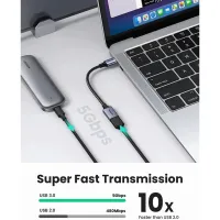 Перехідник OTG USB 3.0 AF to USB-C 0.1m US378 black Ugreen (70889) - Зображення 5