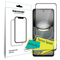 Скло захисне BeCover Tecno Spark 30 Pro (KL7) Black (713080) - 1