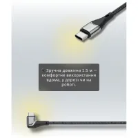 Дата кабель USB-C to USB-C 1.5m 5A 100W Quick Charge magnetic black BeCover (714555) - Изображение 5