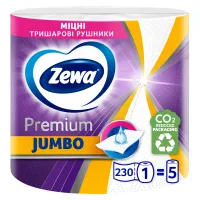 Паперові рушники Zewa Jumbo Premium 3 шари 1 рулон 230 відривів (7322541192017) - 1
