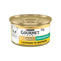 Вологий корм для кішок Purina Gourmet Gold. Ніжні биточки з куркою і морквою 85 г (7613035442207) - 1