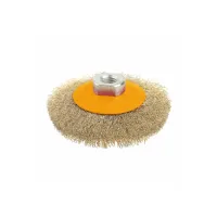 Щітка для електроінструменту Tolsen конічна 100 мм М14, гофрований латунований дріт 0.3 мм (77627) - 1