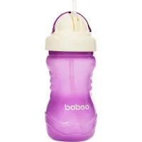 Поїльник-непроливайка Baboo із силіконовою соломинкою, 360 мл, 9 + (фіолетова) (8-128) - Зображення 1