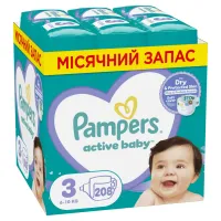 Підгузки Pampers Active Baby Midi Розмір 3 (6-10 кг) 208 шт (8001090910745) - 1