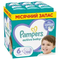 Підгузки Pampers Active Baby Розмір 6 (Extra Large) 13-18 кг 128 шт (8006540032688) - 1