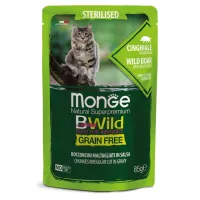 Вологий корм для кішок Monge Cat Bwild GR.FREE Wet Sterilised м'ясо дикого кабана з овочами 85 г (8009470012805) - 1