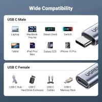 Дата кабель USB-C M/F 0.5m 5A USB 3.1 Gen2 10Gbps black Ugreen (80810) - 12