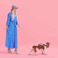 Повідець для собак WAUDOG R-leash світловідбиваюча стрічка XS-M до 40 кг 2.9 м рожевий (81277) - 7