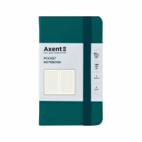 Книга записна Axent Partner, 95x140 мм, 96 аркушів, клітинка, малахітова (8301-31-A) - Image 1