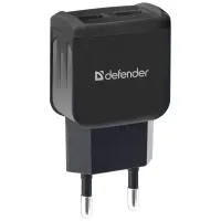 Зарядний пристрій Defender EPA-13 black, 2xUSB, 5V/2.1A, package (83840) - 1