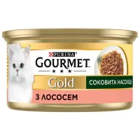 Консерви для котів Purina Gourmet Gold Соковита насолода з лососем 85 г (8445290823373) - 2