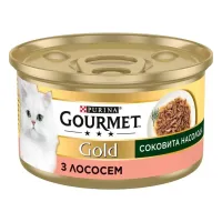 Консерви для котів Purina Gourmet Gold Соковита насолода з лососем 85 г (8445290823373) - 1