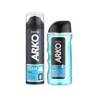 Набір косметики ARKO Men Cool Піна для гоління 200 мл + Гель для душу 260 мл (8690506546717) - 2