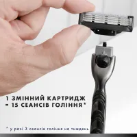 Змінні касети Gillette Mach3 Charcoal Деревне вугілля 5 шт. (8700216062770) - 8