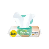 Дитячі вологі серветки Pampers Harmonie Protect&Care з календулою 3 пачки х 44 шт (8700216250672) - 1