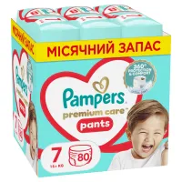 Підгузки Pampers Premium Care Pants Трусики Розмір 7 (15+ кг) 80 шт. (8700216338981) - 1