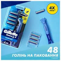 Бритва Gillette Sensor 3+ з 4 змінними картриджами (8700216639484) - 7