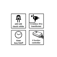 Гірлянда Luca Lighting кластер срібна струна, 15 м, теплий білий (8718861852677) - 4