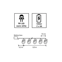 Гірлянда Luca Lighting Санта, струна 1,2 м, 10 LED теплий білий, 2АА (8720362642305) - 3