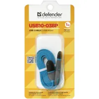 Дата кабель USB 2.0 AM to Lightning + Micro 5P 1.0m blue Defender (87487) - 5