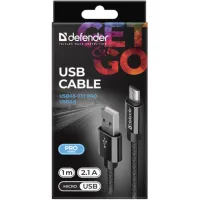 Дата кабель USB 2.0 AM to Micro 5P 1.0m USB08-03T PRO black Defender (87802) - 4