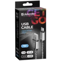 Дата кабель USB 2.0 AM to Micro 5P 1.0m USB08-03T PRO white Defender (87803) - 3