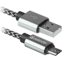 Дата кабель USB 2.0 AM to Micro 5P 1.0m USB08-03T PRO white Defender (87803) - 1