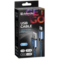Дата кабель USB 2.0 AM to Micro 5P 1.0m USB08-03T blue Defender (87805) - 3