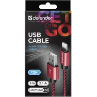 Дата кабель USB 2.0 AM to Lightning 1.0m ACH01-03T PRO Red Defender (87807) - 3