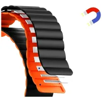 Ремінець до смарт-годинника Drobak Silicone Magnetic Link для Apple Watch All Series Ultra 2 49/45/44/42mm Dark black (898929) - Изображение 2