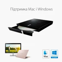 Оптичний привід DVD-RW ASUS SDRW-08D2S-U LITE/BLK/G/AS (90-DQ0435-UA221KZ) - 3