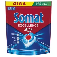 Таблетки для посудомийних машин Somat Excellence 3-in-1 70 шт. (9000101832044) - 1