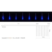 Гирлянда Delux Snowfall C 192LED 8х0.3 м IP44 EN Синяя/Прозрачная (90017978) - Изображение 2