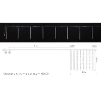 Гирлянда Delux Snowfall C 192LED 8х0.3 м IP44 EN Синяя/Прозрачная (90017978) - Изображение 3