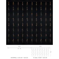 Гирлянда Delux Waterfall С 320LED 3х3 м теплый белый/прозрачный IP20 (90018006) - Изображение 2