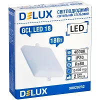 Світильник Delux LED 18_4000К 18Вт 230В SQUARE (90020232) - 2
