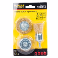 Щетка для электроинструмента Sigma набор 3шт, 25; 50; 50мм хвостовик 6мм, латунированные (9010011) - Image 2