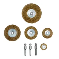 Щітка для електроінструменту Sigma набір 5шт, 25; 38; 50; 65; 75мм, хвостовик 6мм, латуновані (9010021) - 1