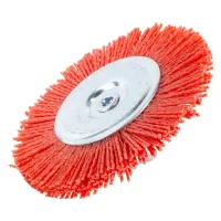 Щітка для електроінструменту Sigma дротяна дископодібна 100мм хвостовик 6мм нейлонова 9013301 (9013301) - 2