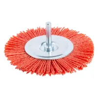 Щітка для електроінструменту Sigma дротяна дископодібна 100мм хвостовик 6мм нейлонова 9013301 (9013301) - 1