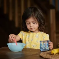 Тарілка дитяча Baboo з ручками глибока Love story Fox блакитна (90430) - 4