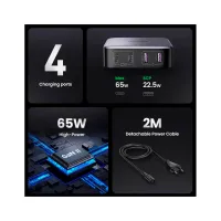 Зарядний пристрій Ugreen 4xUSB 65W (2хUSB-C+2xUSB-A) Gan CD327 (90747) - 9