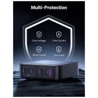Зарядний пристрій Ugreen 4xUSB 100W (3xType-C+USB A QC3) GAN Charger Nexode Series Black CD328 (90928) - 3