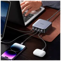 Зарядний пристрій Ugreen 4xUSB 100W (3xType-C+USB A QC3) GAN Charger Nexode Series Black CD328 (90928) - 5