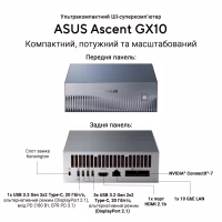 Комп'ютер ASUS Ascent GX10 GX10-GG0003BN / NVIDIA GB10, 128, 1TB, Wi-Fi7 (90MS0371-M00030) - Image 11