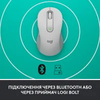 Мишка Logitech Signature M650 L Wireless Mouse for Business Off-White (910-006349) - 3